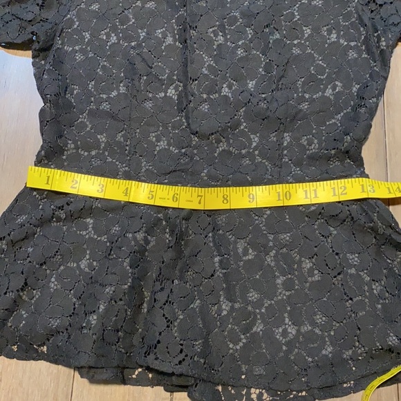 5 for $25 Julienne W Weston Black Lace Overlay peplum top 3/4 sleeve‎ - Picture 9 of 9